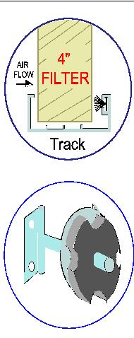 4" Filter track for pre-filter