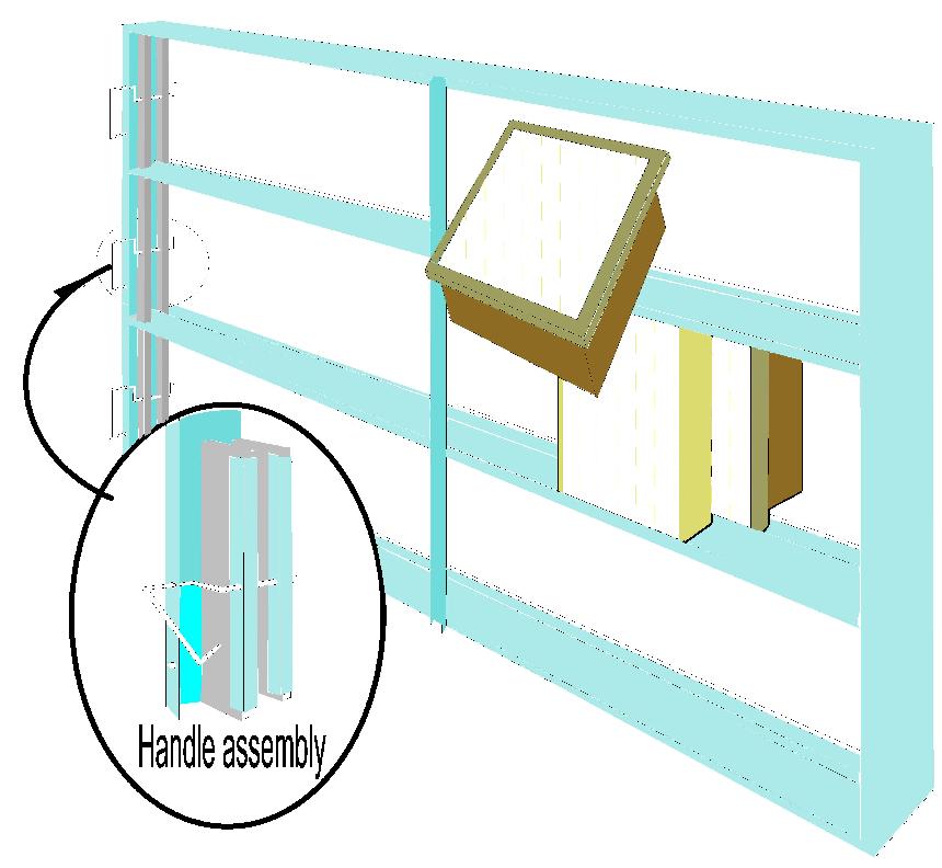 Front/Rear Loading Track Assembly with "Handle Locking" Mechanism
