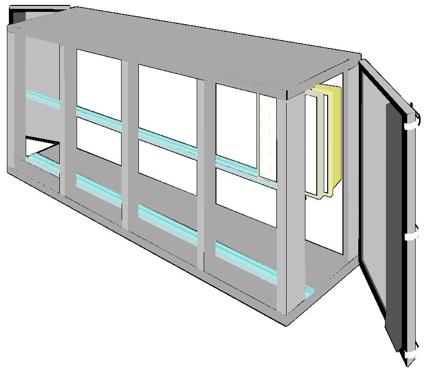 Side access housings for 2" pre-filters and headered final filters (22 inches in depth)